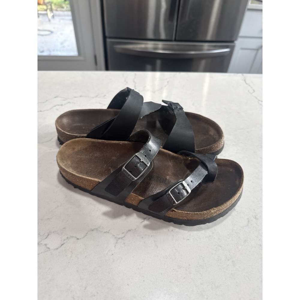 Birkenstock Franca Women's Patent Black Slide Sandal Shoe Size: 37 /6-6.5